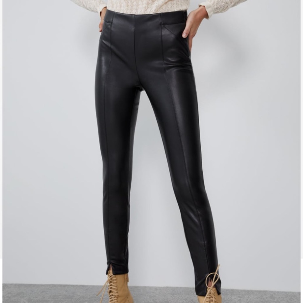 Zara Faux Leather Leggings Size S
